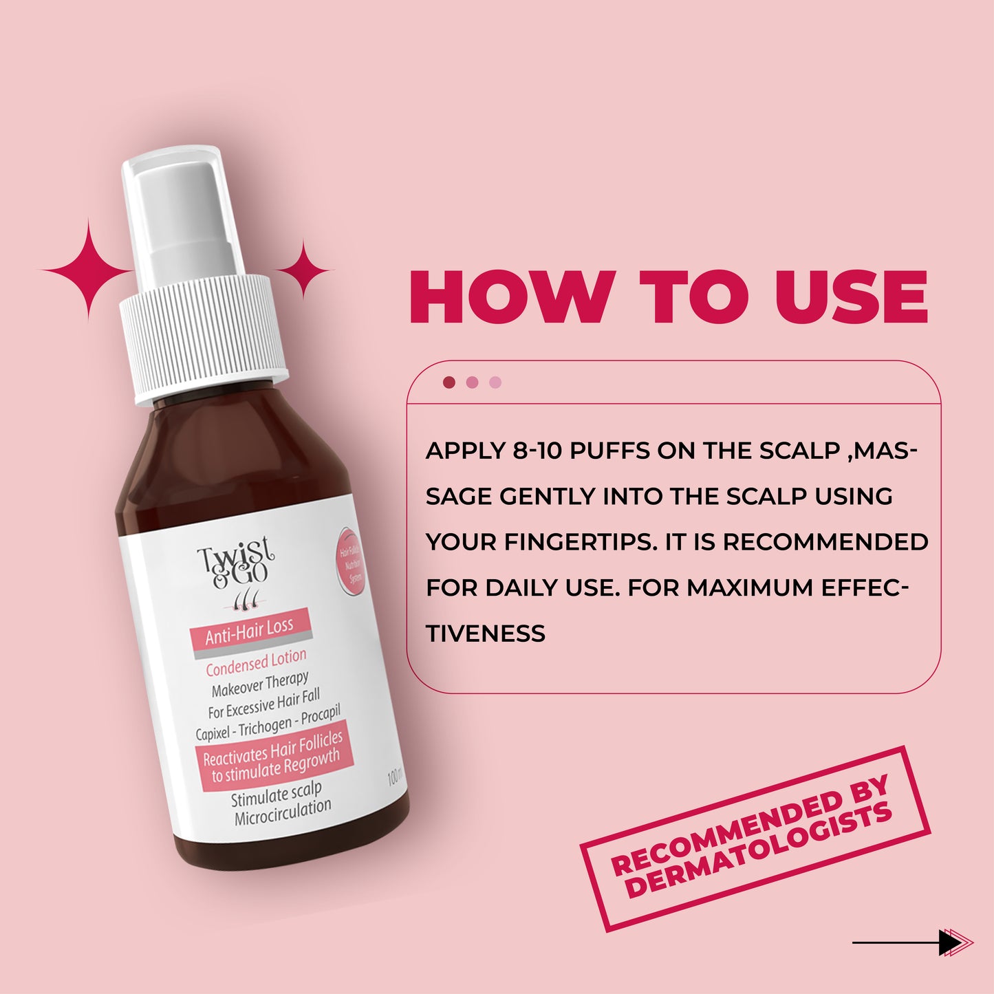 Twist & Go Makeover Therapy for Excessive Hair Fall - Anti-Hair Loss Lotion 100ML