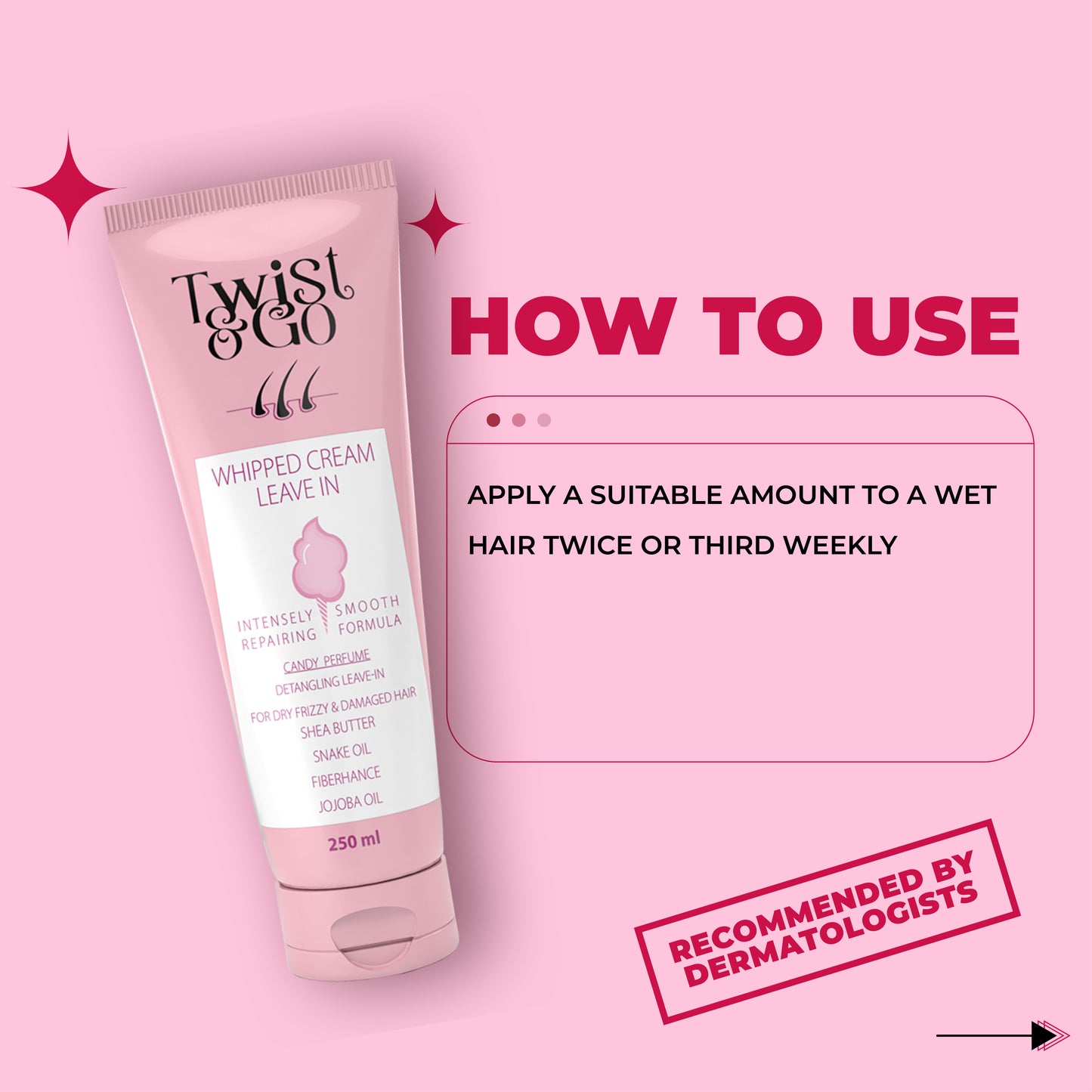 Twist & Go Whipped Cream Leave-In 250GM (Intensely Repairing Smooth Formula)